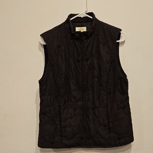 Talbots Black Quilted Vest